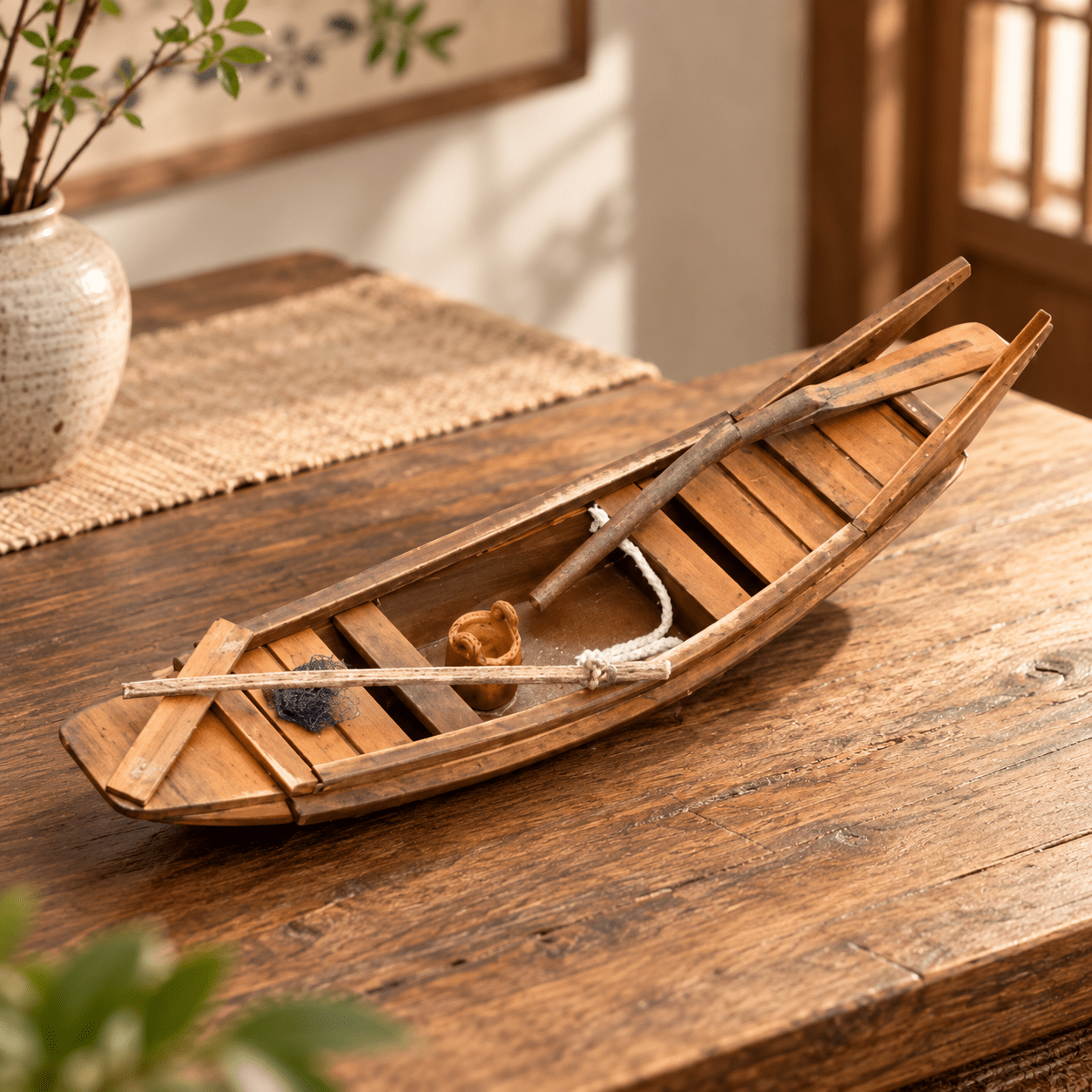 手作り中国河川サンパン木製ボート模型 ― 25 cm – Ocean Relic Studio