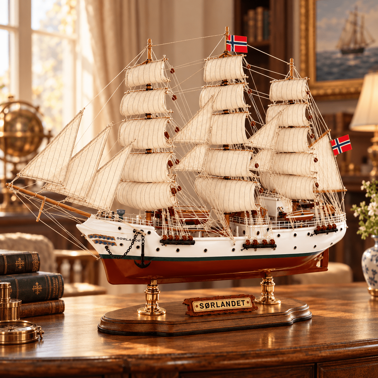 Authentic Sørlandet Wooden Ship Model - 52 cm – Ocean Relic Studio