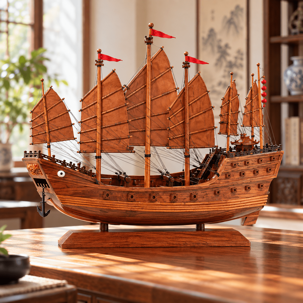 鄭和 木製船模型 - クラシック 34 cm 中国トゥーン材 – Ocean Relic Studio