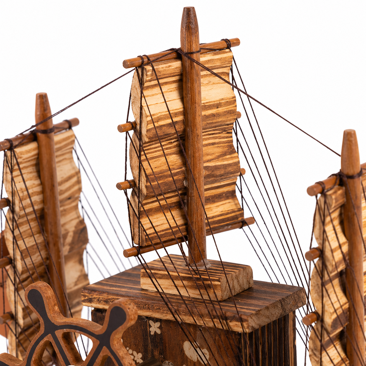 Vintage Wooden Sailboat Model