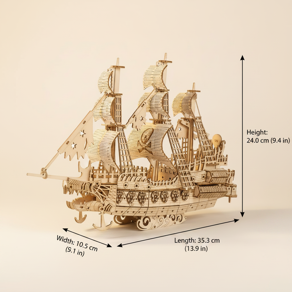 Kit de modelo naval de madera Flying Dutchman – puzle 3D de 269 piezas