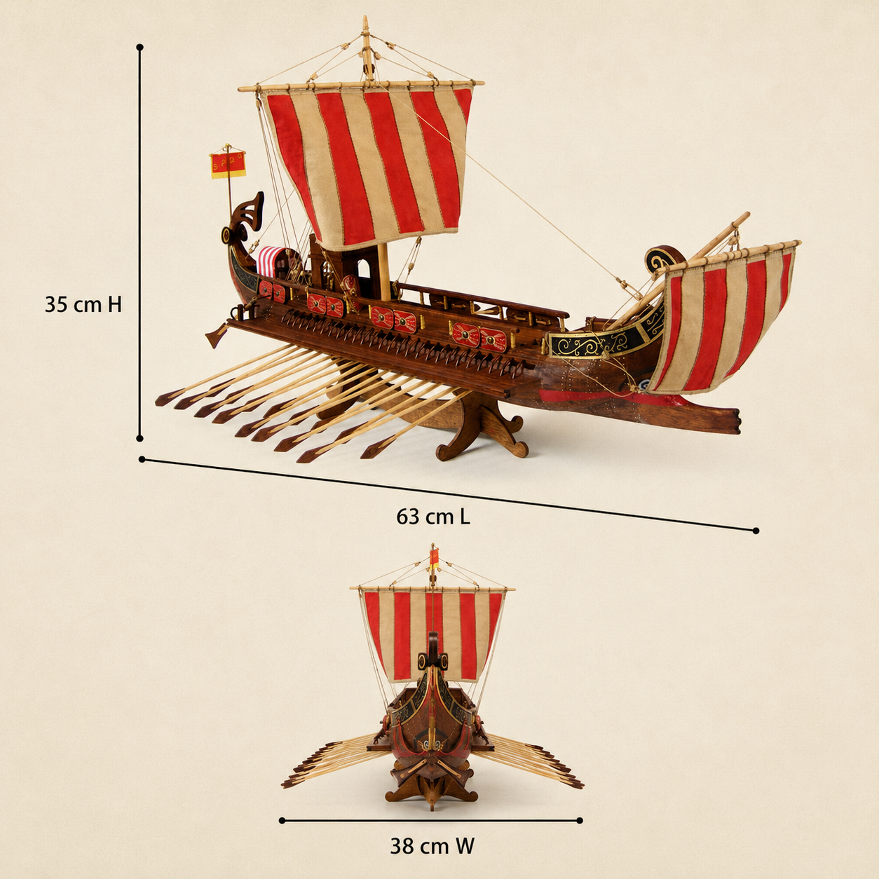 Caesar Roman Warship Wooden Ship Model Kit – 1:50 Scale Ancient Galley