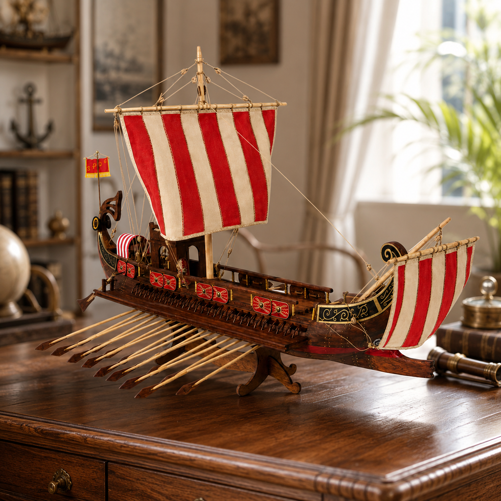 Caesar Roman Warship Wooden Ship Model Kit – 1:50 Scale Ancient Galley