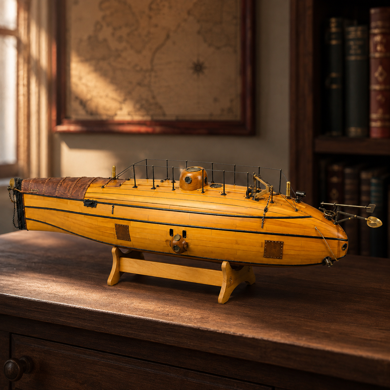 Ictineo II Submarine Wooden Ship Model Kit – 1:28 Scale Historic Spanish Submarine