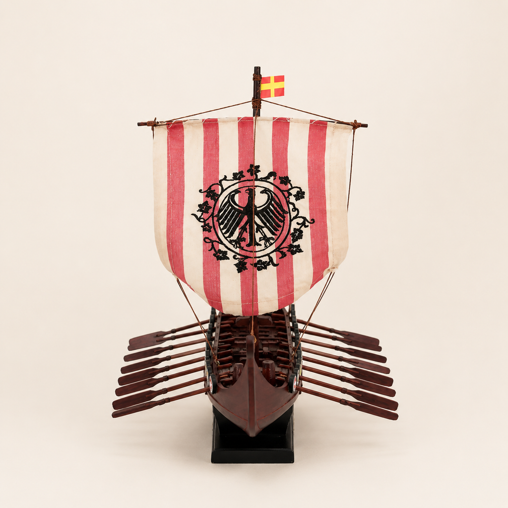 Viking Drakkar Wooden Ship Model – Handcrafted Norse Longship