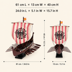 Viking Drakkar Wooden Ship Model – Handcrafted Norse Longship