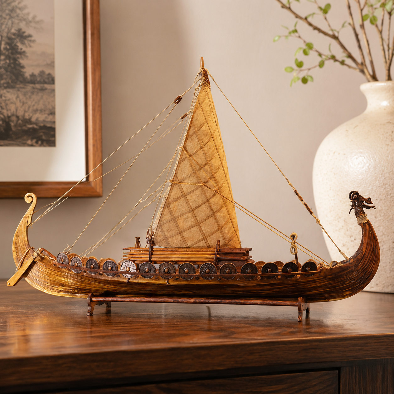 Viking Longship Wooden Ship Model Kit – 1:50 Scale Norse Drakkar