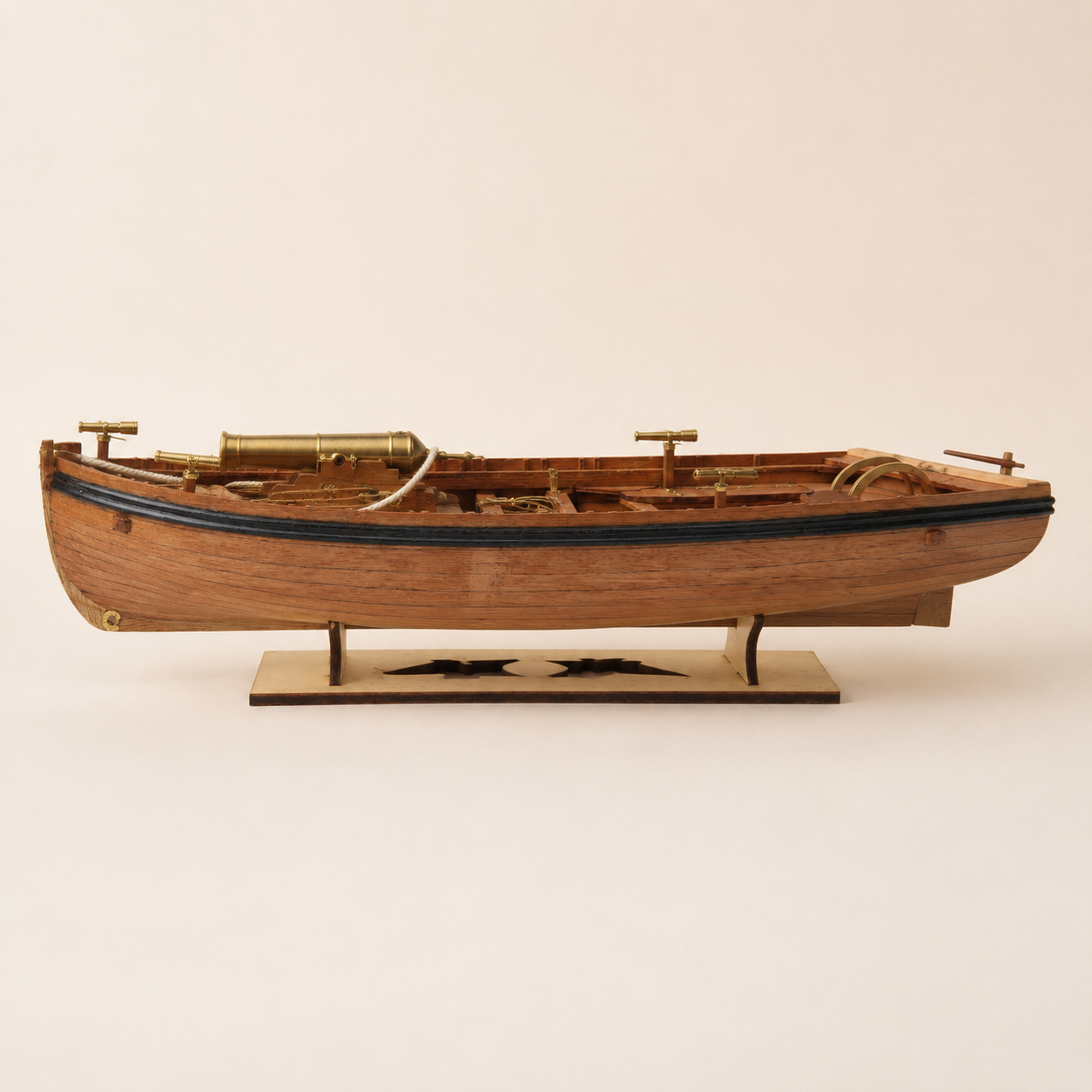 42ft Kanonenboot Holzschiffsmodellbausatz – 1:36 Maßstab Vollspant bewaffnetes Langboot