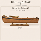 42ft Kanonenboot Holzschiffsmodellbausatz – 1:36 Maßstab Vollspant bewaffnetes Langboot
