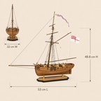 HMS 툴라 1830년 영국 해군 커터 목조 선박 모형 키트 – 1:64 스케일