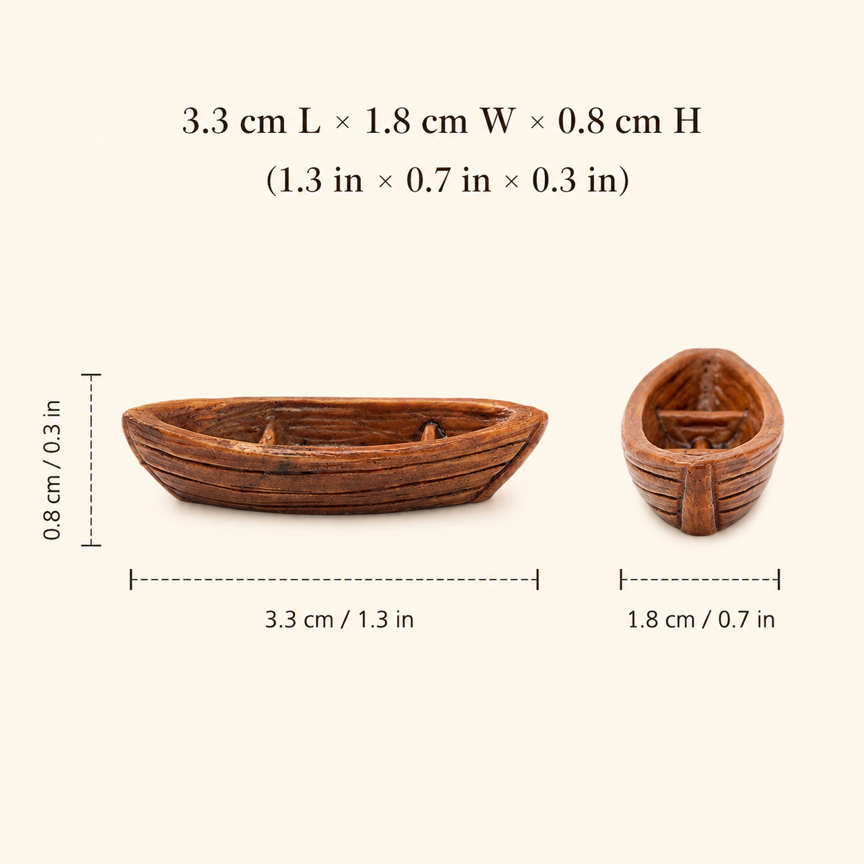 Miniature Rowboat Model – Resin Collectible 3.3 cm