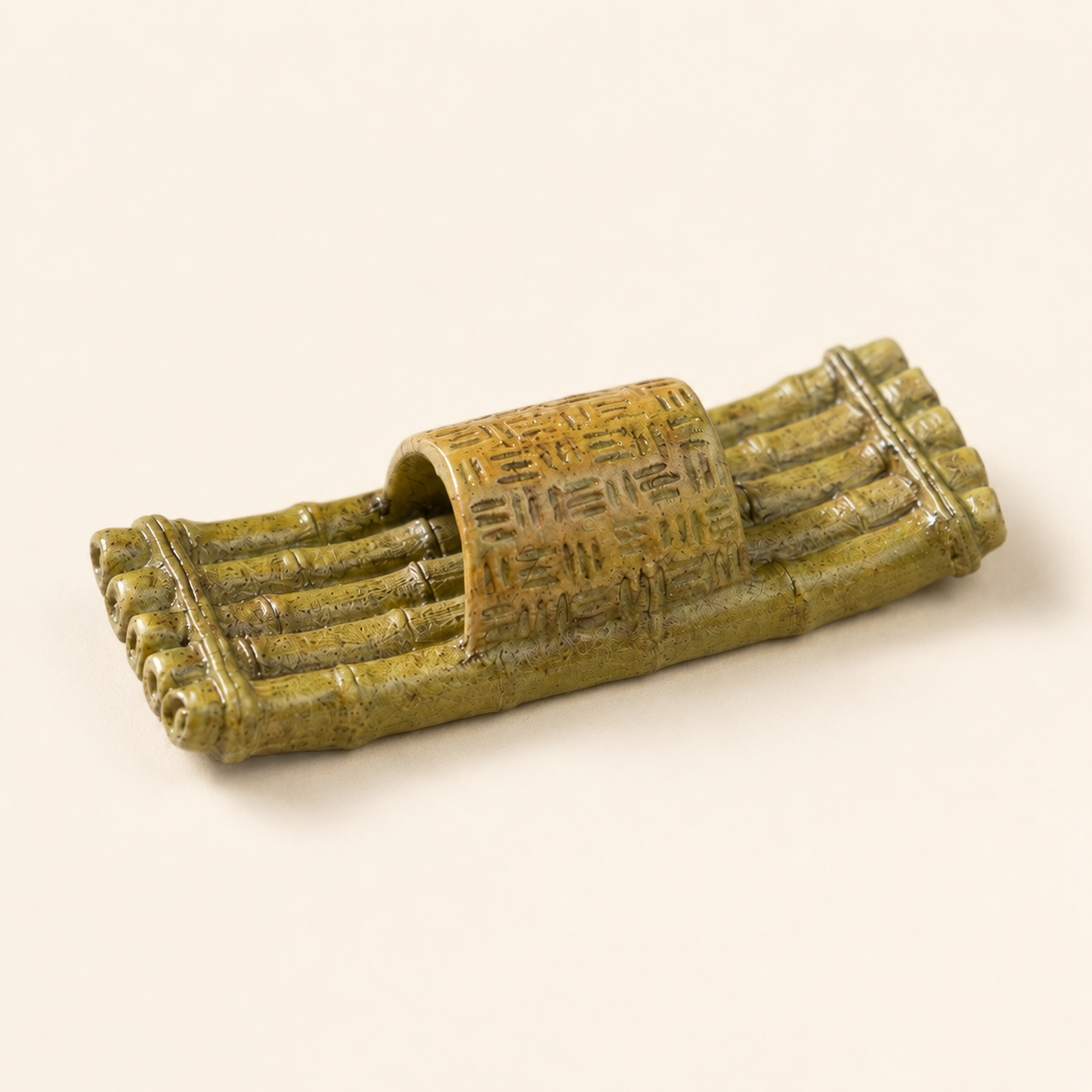 Miniature Bamboo Raft Resin Model – Ancient Chinese Vessel 4.1 cm