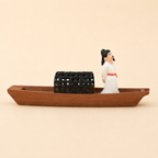 Gelehrter auf Flussboot Kunstharz-Schiffsmodell – Altchinesische Figur