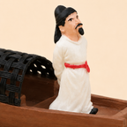 Gelehrter auf Flussboot Kunstharz-Schiffsmodell – Altchinesische Figur