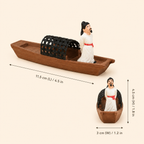 Gelehrter auf Flussboot Kunstharz-Schiffsmodell – Altchinesische Figur