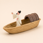 Poet on River Boat Resin Ship Model – Ancient Chinese Figure
