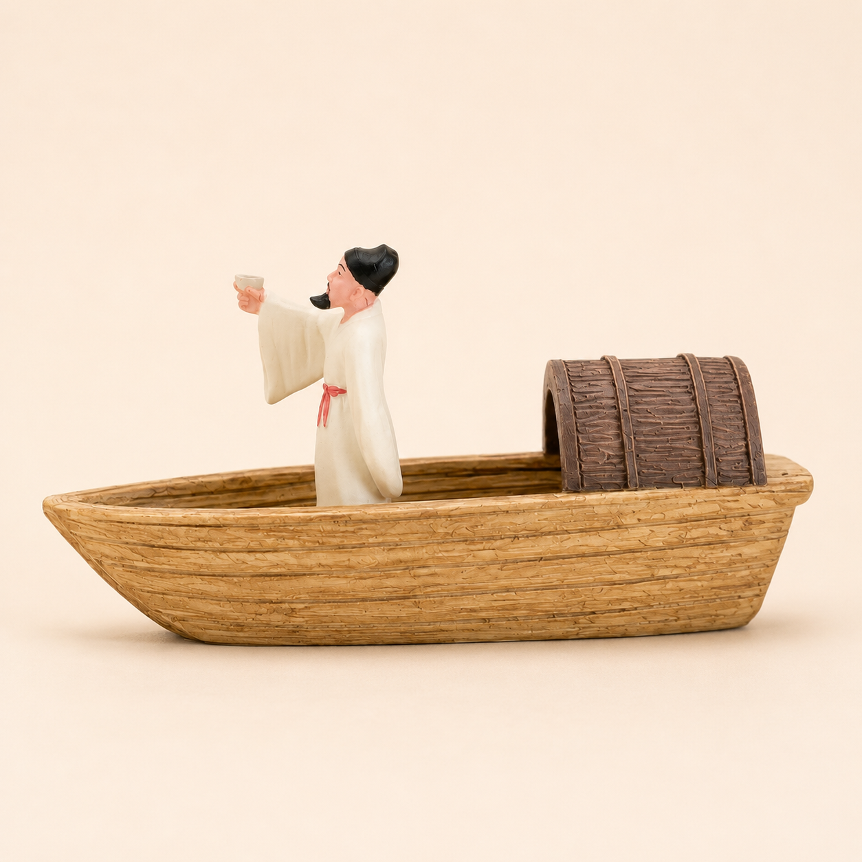 Poet on River Boat Resin Ship Model – Ancient Chinese Figure