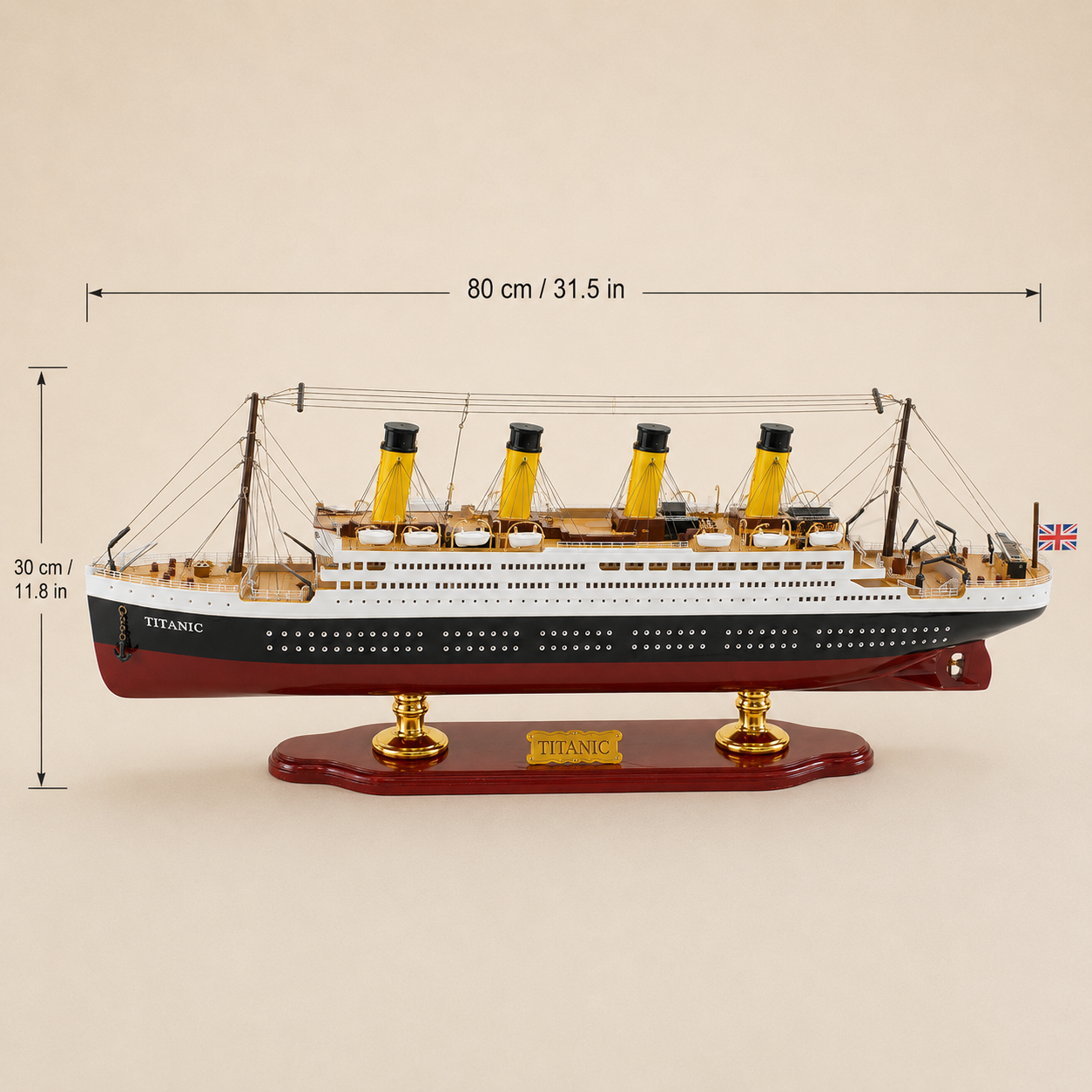 RMS Titanic Wooden Ship Model – Deluxe 80 cm