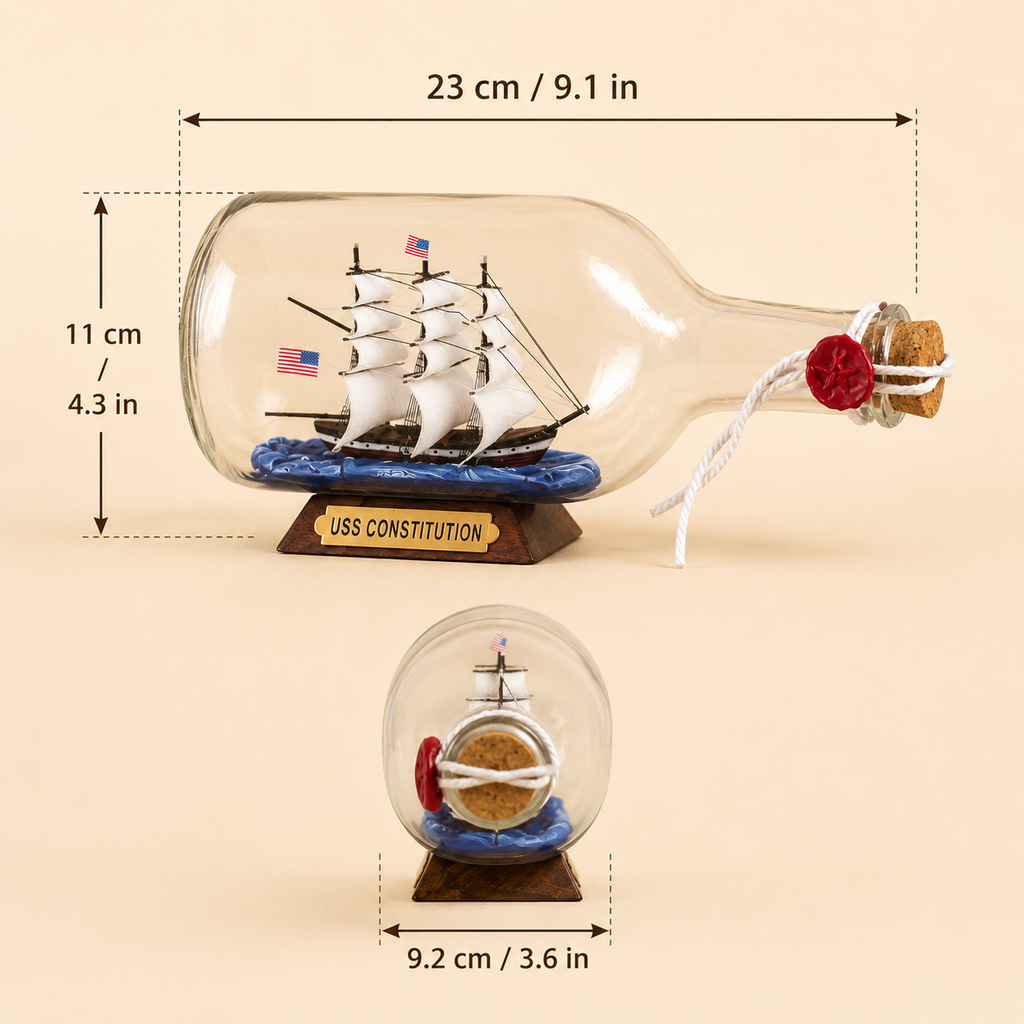 USS Constitution Ship in a Bottle – Large Display 23 cm