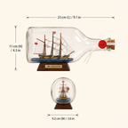 HMB Endeavour Ship in a Bottle – Large Display 23 cm