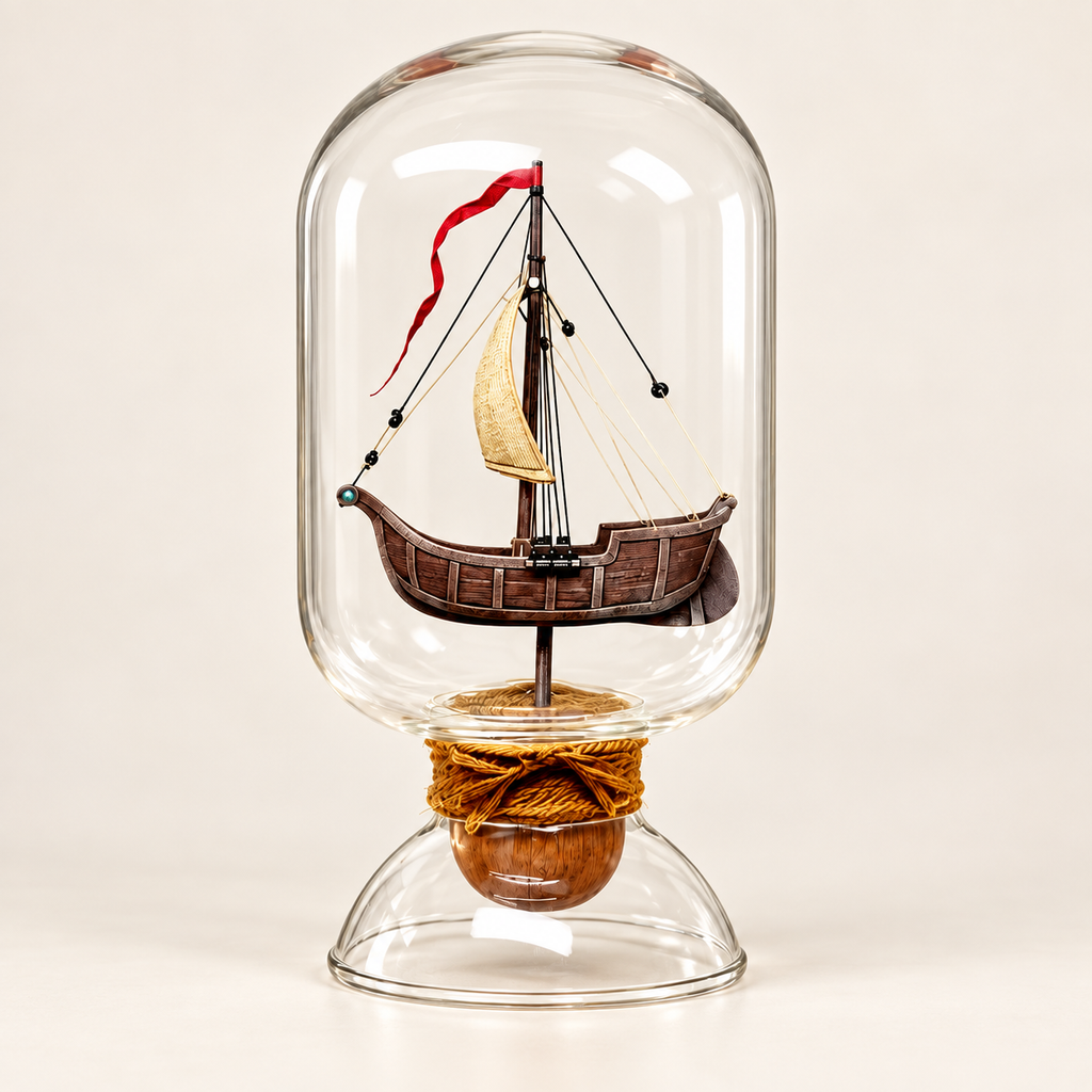 Navio à Vela em uma Garrafa – Miniatura Clássica 16 cm
