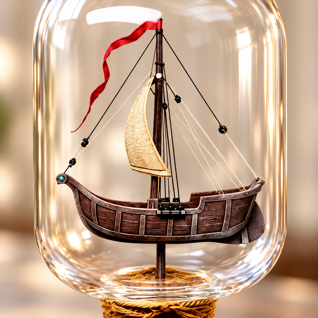 Navio à Vela em uma Garrafa – Miniatura Clássica 16 cm