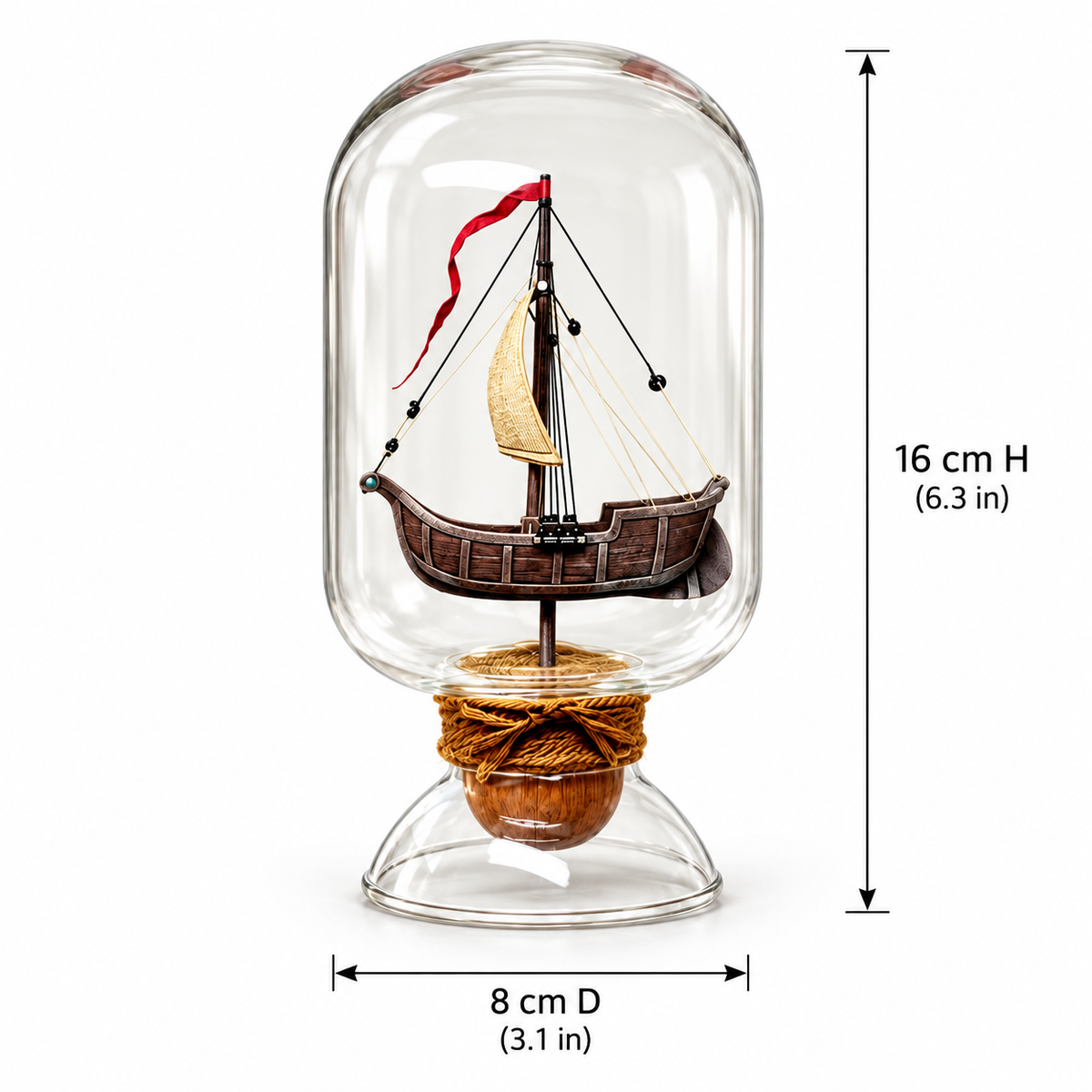 Navio à Vela em uma Garrafa – Miniatura Clássica 16 cm