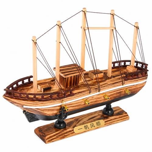 Handcrafted Chinese Junk Ship Model – "Yi Fan Feng Shun" Wooden Nautical Decor