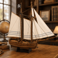 Adventure Pirate Ship Wooden Model Kit – 1:60 Scale Two-Masted Schooner - Ocean Relic Studio