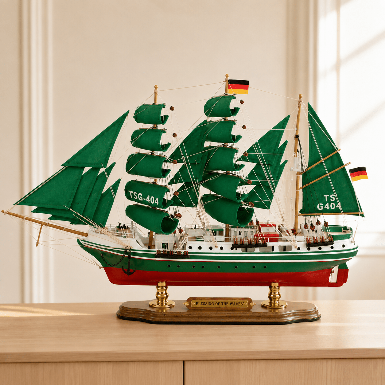 Alexander von Humboldt Wooden Ship Model – Premium 52 cm - Ocean Relic Studio- Handcrafted Wooden Ship Model