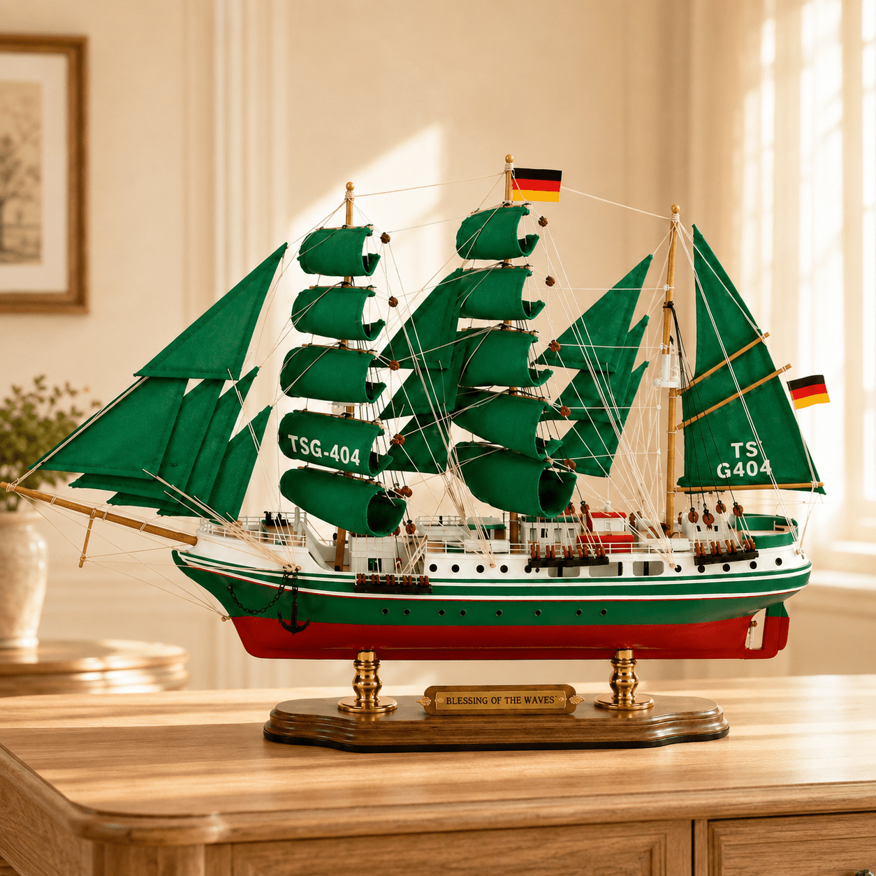 Alexander von Humboldt Wooden Ship Model – Premium 52 cm - Ocean Relic Studio- Handcrafted Wooden Ship Model