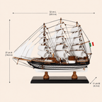 Amerigo Vespucci Italian Tall Ship Model – Premium 52 cm - Ocean Relic Studio