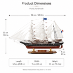 Belem French Tall Ship Wooden Model – Premium 52 cm - Ocean Relic Studio