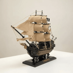 Black Pearl Pirate Ship Resin Model – Nautical Collectible - Ocean Relic Studio- Handcrafted Wooden Ship Model