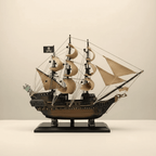 Black Pearl Pirate Ship Resin Model – Nautical Collectible - Ocean Relic Studio- Handcrafted Wooden Ship Model