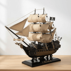 Black Pearl Pirate Ship Resin Model – Nautical Collectible - Ocean Relic Studio- Handcrafted Wooden Ship Model