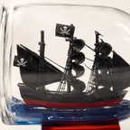 Black Pearl Ship in a Bottle – Pirate Ship Nautical Decor - Ocean Relic Studio- Handcrafted Wooden Ship Model
