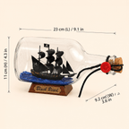 Black Pearl Ship in a Bottle – Pirate Ship Nautical Decor - Ocean Relic Studio- Handcrafted Wooden Ship Model