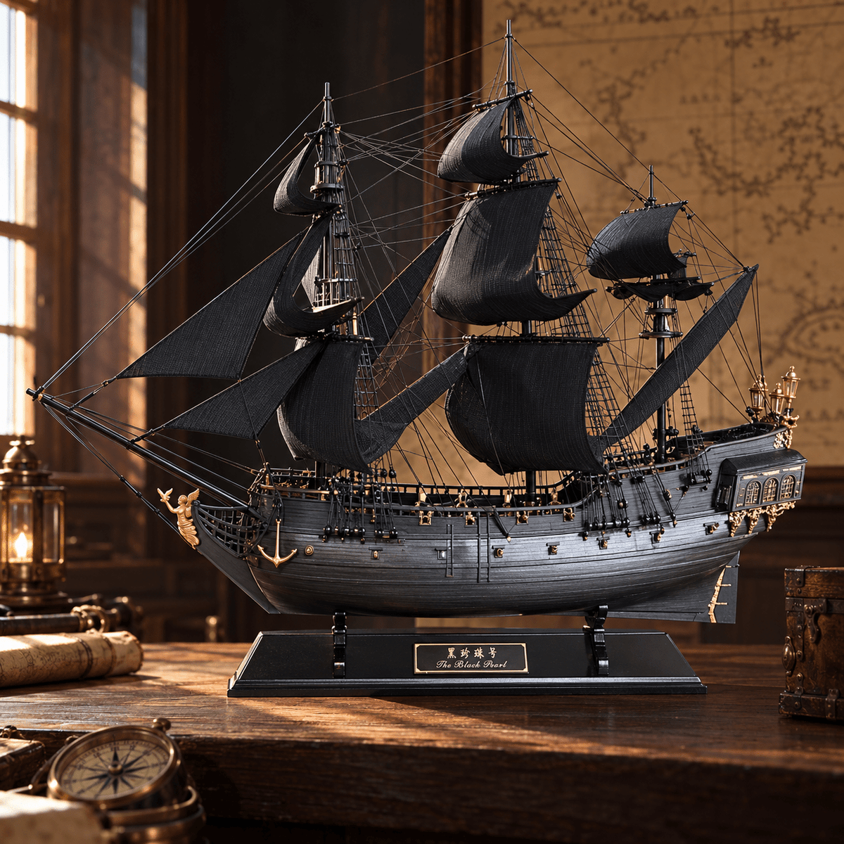 Black Pearl Wooden Ship Model – Deluxe Collection - Ocean Relic Studio