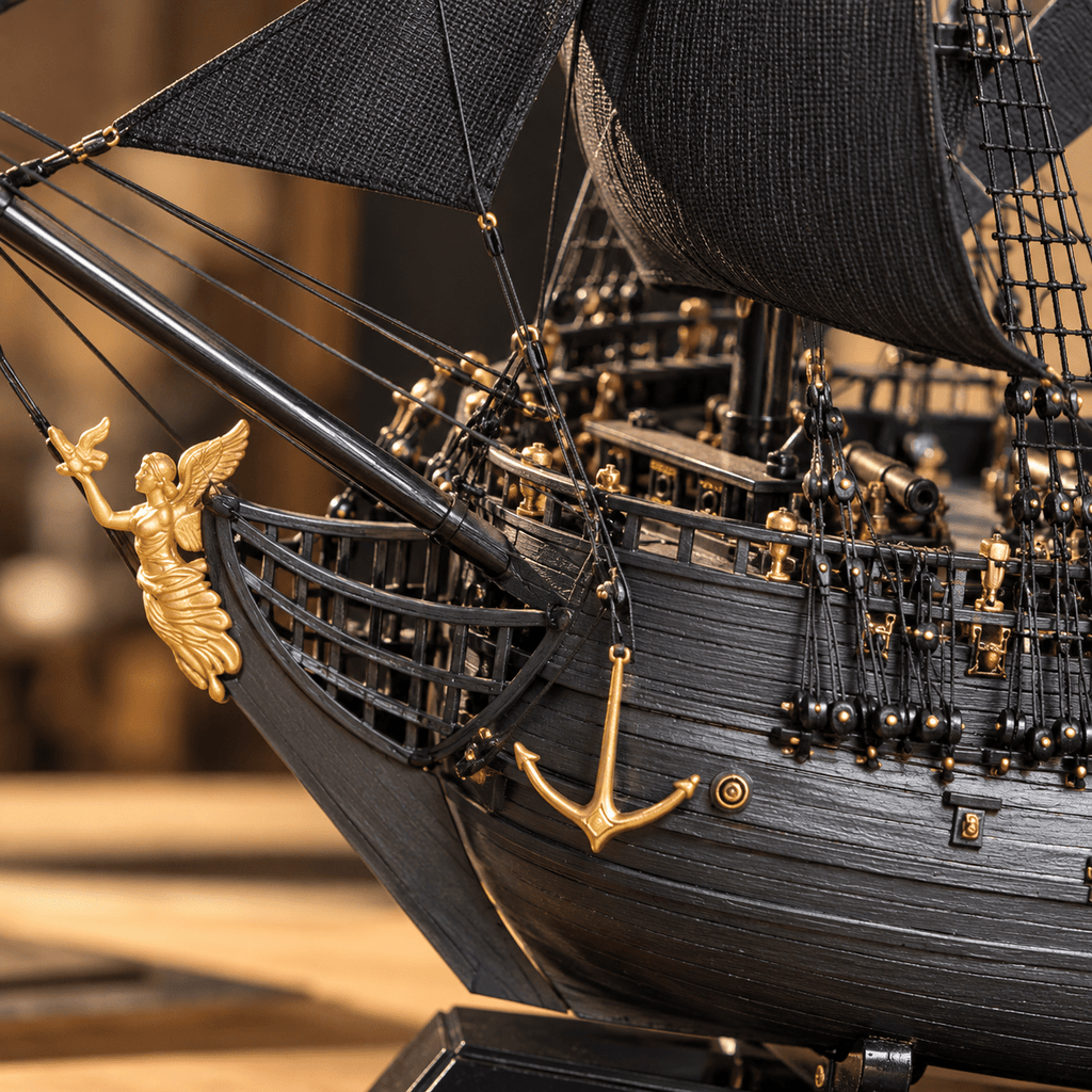 Black Pearl Wooden Ship Model – Deluxe Collection - Ocean Relic Studio