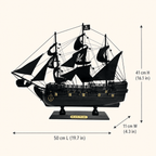 Black Pearl Wooden Ship Model – Premium 50 cm - Ocean Relic Studio