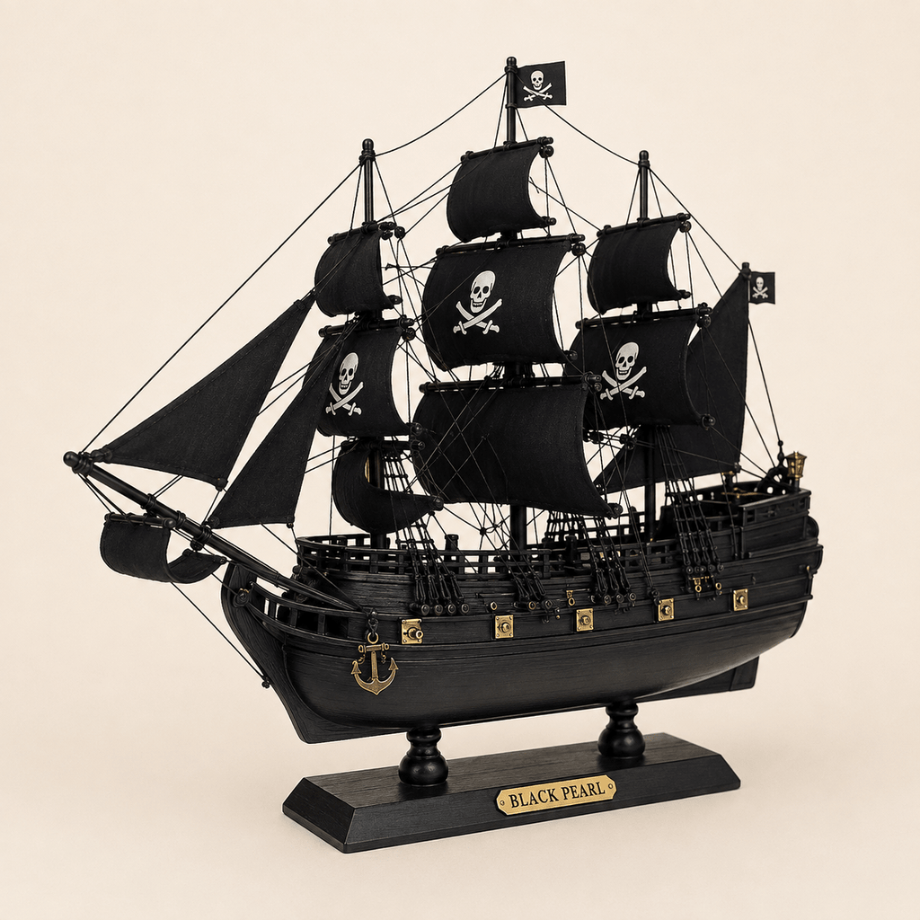Black Pearl Wooden Ship Model – Premium 50 cm - Ocean Relic Studio