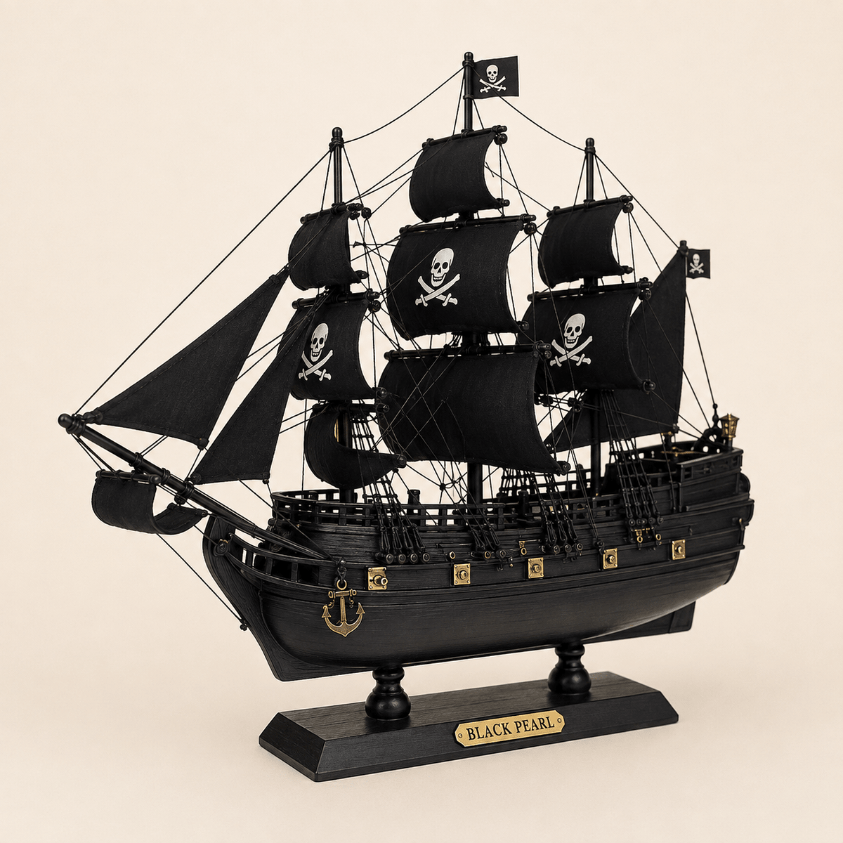 Black Pearl Wooden Ship Model – Premium 50 cm - Ocean Relic Studio