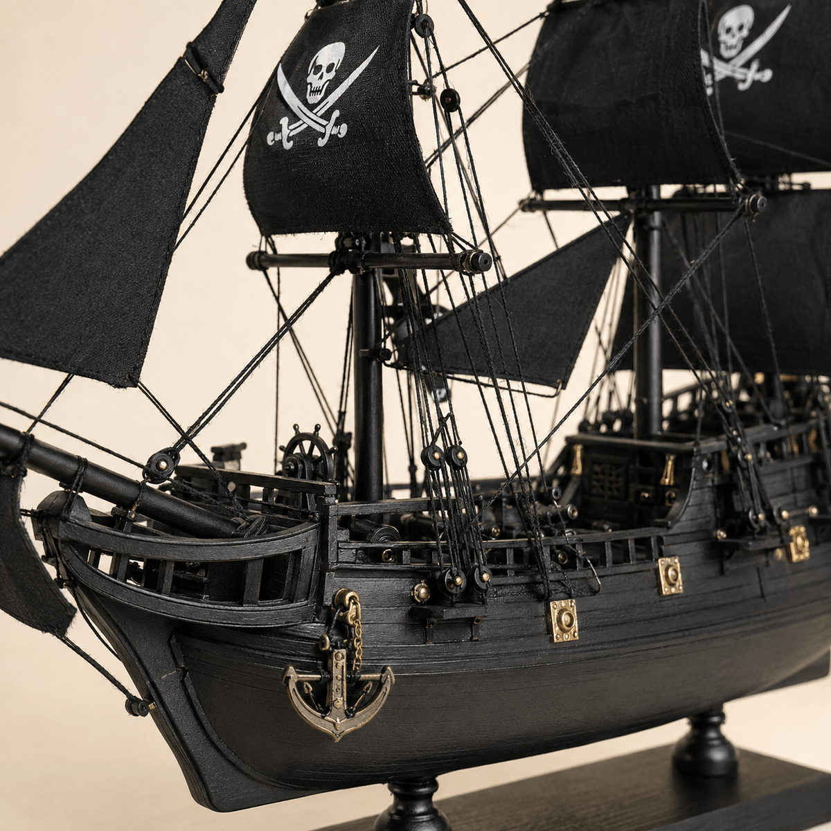 Black Pearl Wooden Ship Model – Premium 50 cm - Ocean Relic Studio