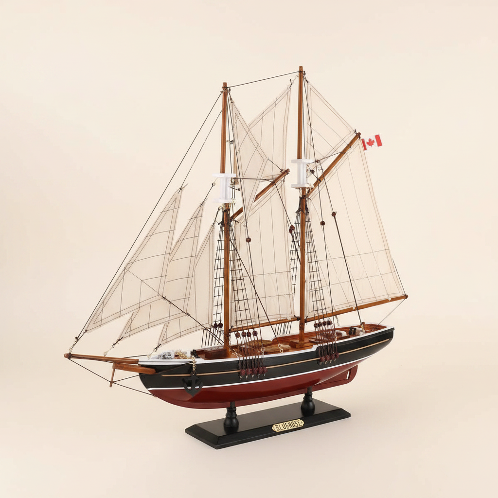 Bluenose II Wooden Ship Model – Canadian Schooner Display Model