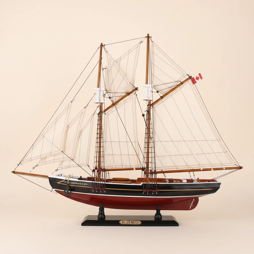 Bluenose II Wooden Ship Model – Canadian Schooner Display Model