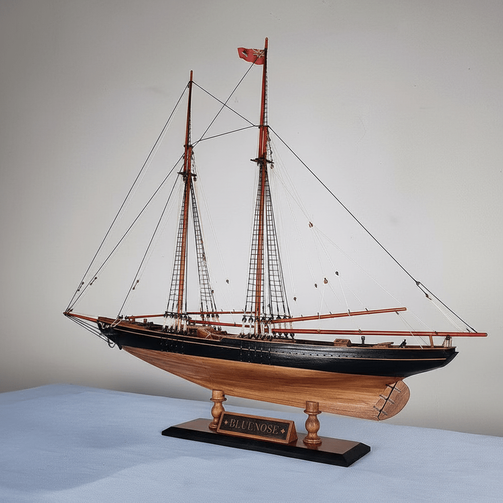 Bluenose Wooden Ship Model Kit – 1:72 Scale Canadian Schooner - Ocean Relic Studio- Handcrafted Wooden Ship Model