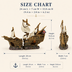 British Warship Wreck Resin Ship Model – Split Hull with Union Jack & Tattered Sails - Ocean Relic Studio- Handcrafted Wooden Ship Model