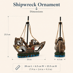 Broken Sailboat Wreck Resin Ship Model – Tall Mast with Rope Rigging Aquarium Decor - Ocean Relic Studio- Handcrafted Wooden Ship Model