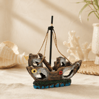 Broken Sailboat Wreck Resin Ship Model – Tall Mast with Rope Rigging Aquarium Decor - Ocean Relic Studio- Handcrafted Wooden Ship Model